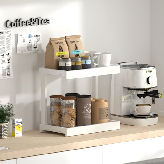 2 Tier 15.75"x8.9" Large Countertop Shelf Organizer Spice Rack. KS0022