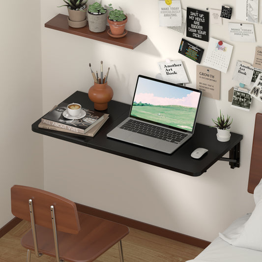 29.9"W x 15.7"D Folding Table Wall Mounted Desk with Heavy Duty Brackets for Storage. RSW840