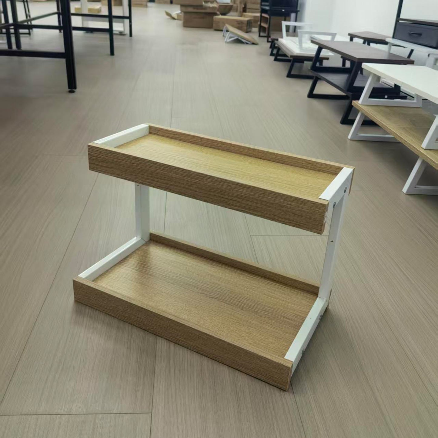 2 Tier Spice Rack Organizer for Countertop, Counter Shelf Desktop Storage. KS002