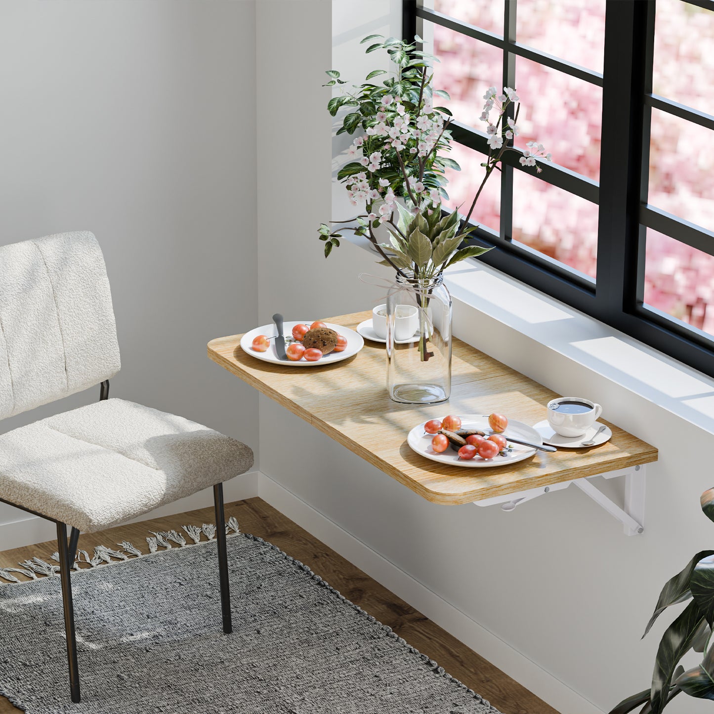 23.6"W x 11.8"D Folding Wall Table, Floating Desk for Small Spaces. RSW630