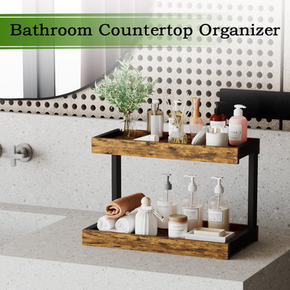 2 Tier Spice Rack Organizer for Countertop, Counter Shelf Desktop Storage. KS002