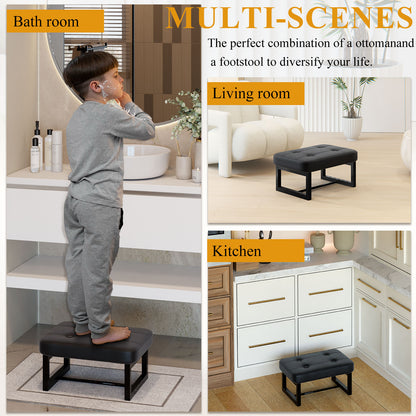 B2B Small Ottoman，Foot Rest Stool,Leather Step Stool for Under. SK420
