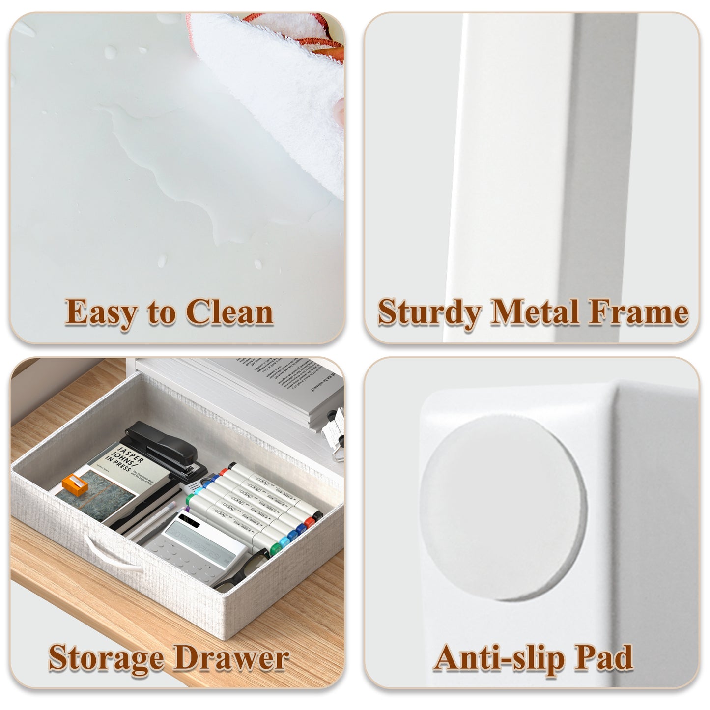 B2B Printer Stand with Storage Drawer for Desk, 2-Tier Desktop Shelf Organzier. KS0011