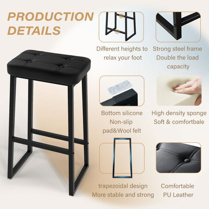 B2B 30 Inch Counter Height Bar Stools, Modern Leather Barstools with Metal Leg. SK720