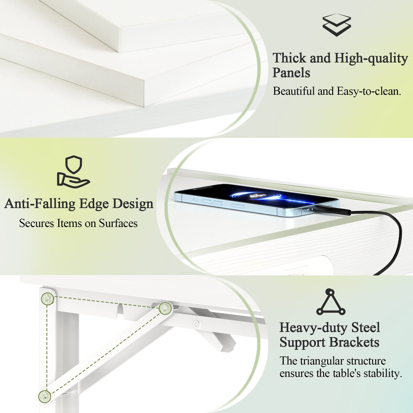 Wall Mounted Folding Bedside Shelf with LED & USB-C Ports. RSW430C