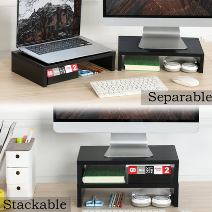 B2B 2 pack 14.2 inch  Wood Monitor Stand Riser with Storage. DS400x2