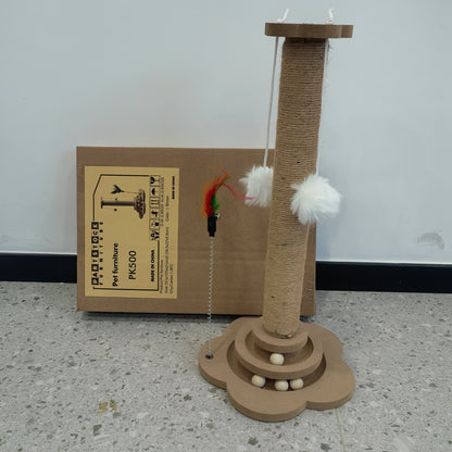 Cat Toys for Indoor Cats, Sisal Scratching Post with Feather Toy