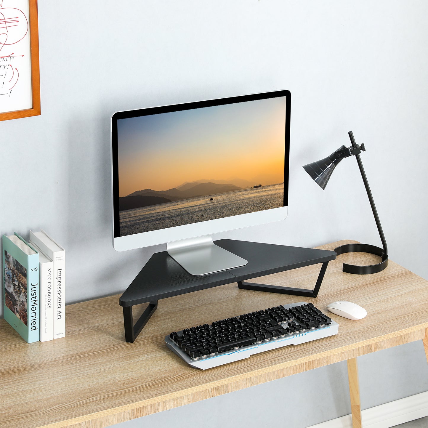 26 inch Triangle Monitor Stand Riser, Desktop Corner Shelf. DST600