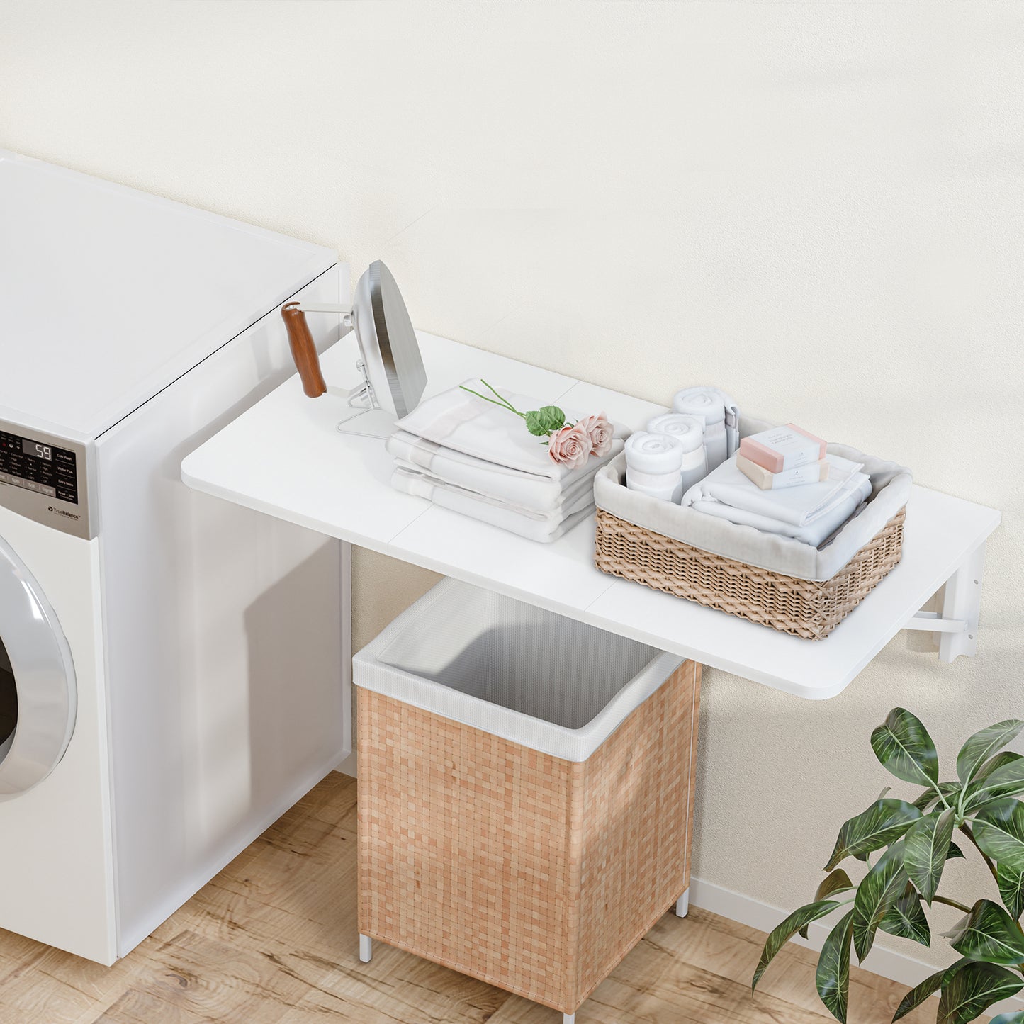 B2B 29.9"W x 15.7"D Folding Table Wall Mounted Desk with Heavy Duty Brackets for Storage. RSW840