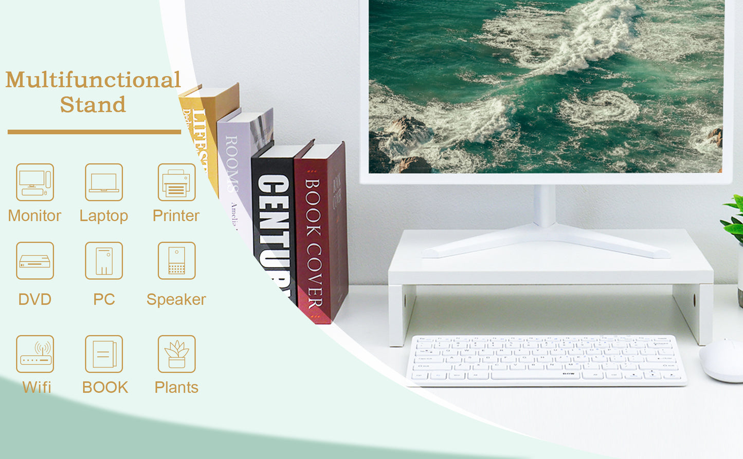 B2B 14.2 inch Wood Monitor Stand Riser. DS400