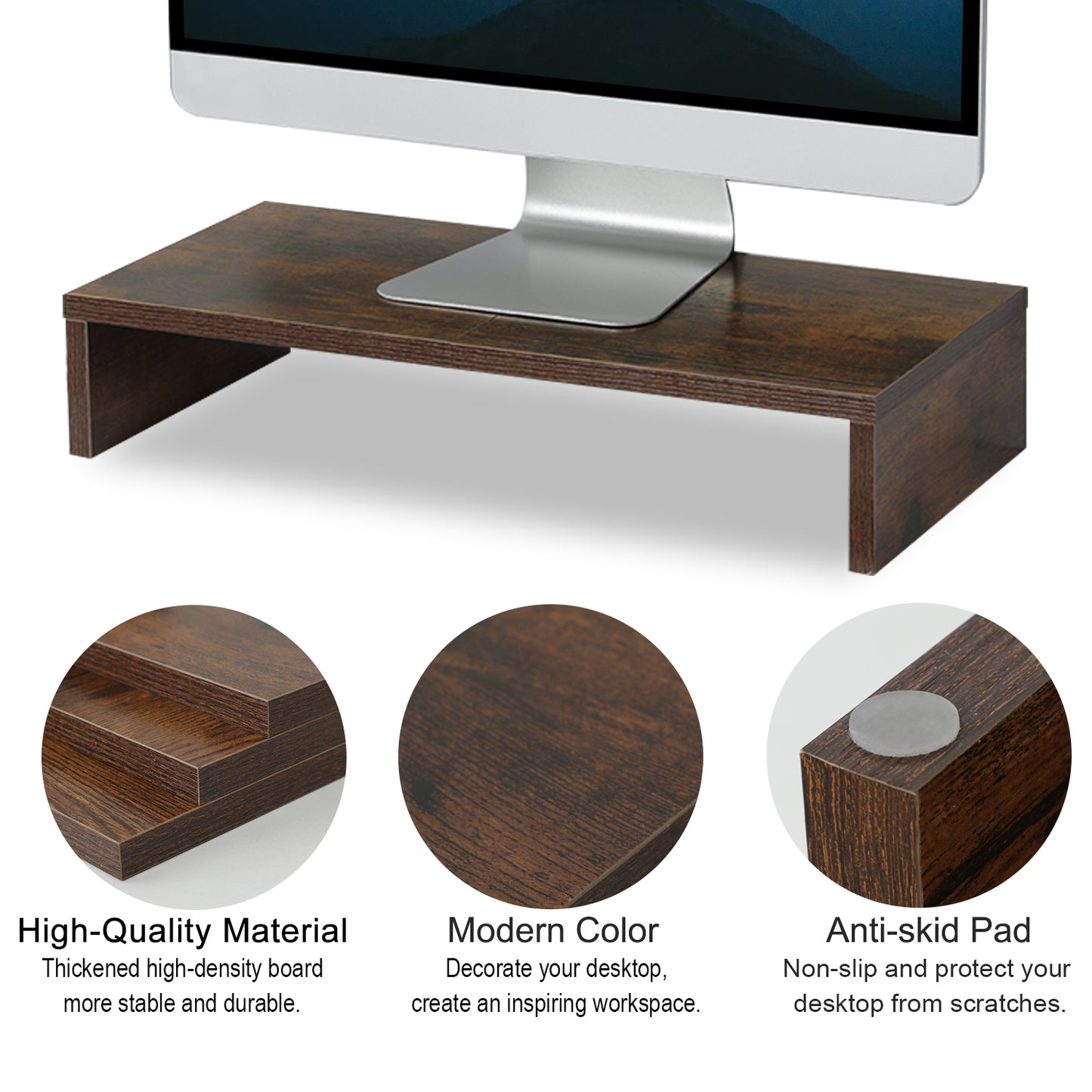 20 Inch Monitor Stand Riser. Desk Laptop Organizer Shelf