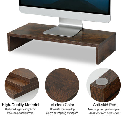 20 Inch Monitor Stand Riser. Desk Laptop Organizer Shelf