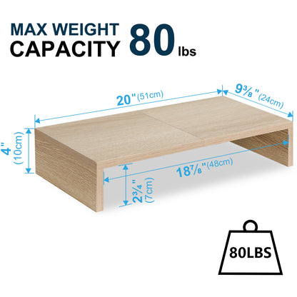 20 Inch Monitor Stand Riser. Desk Laptop Organizer Shelf