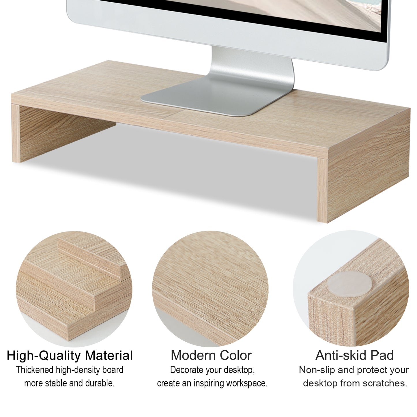20 Inch Monitor Stand Riser. Desk Laptop Organizer Shelf