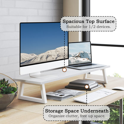 B2B 31.5 inch Monitor Stand Riser, Wood & Steel Computer Monitor Stand with Storage. DS102