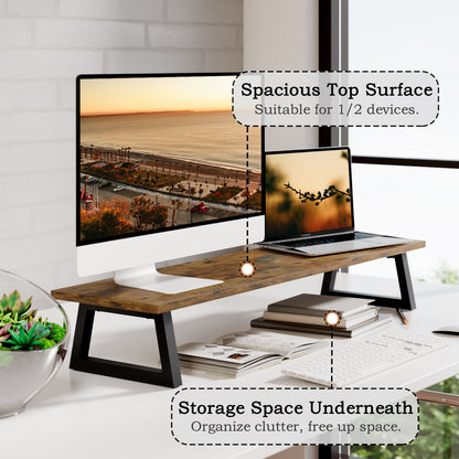 B2B 31.5 inch Monitor Stand Riser, Wood & Steel Computer Monitor Stand with Storage. DS102