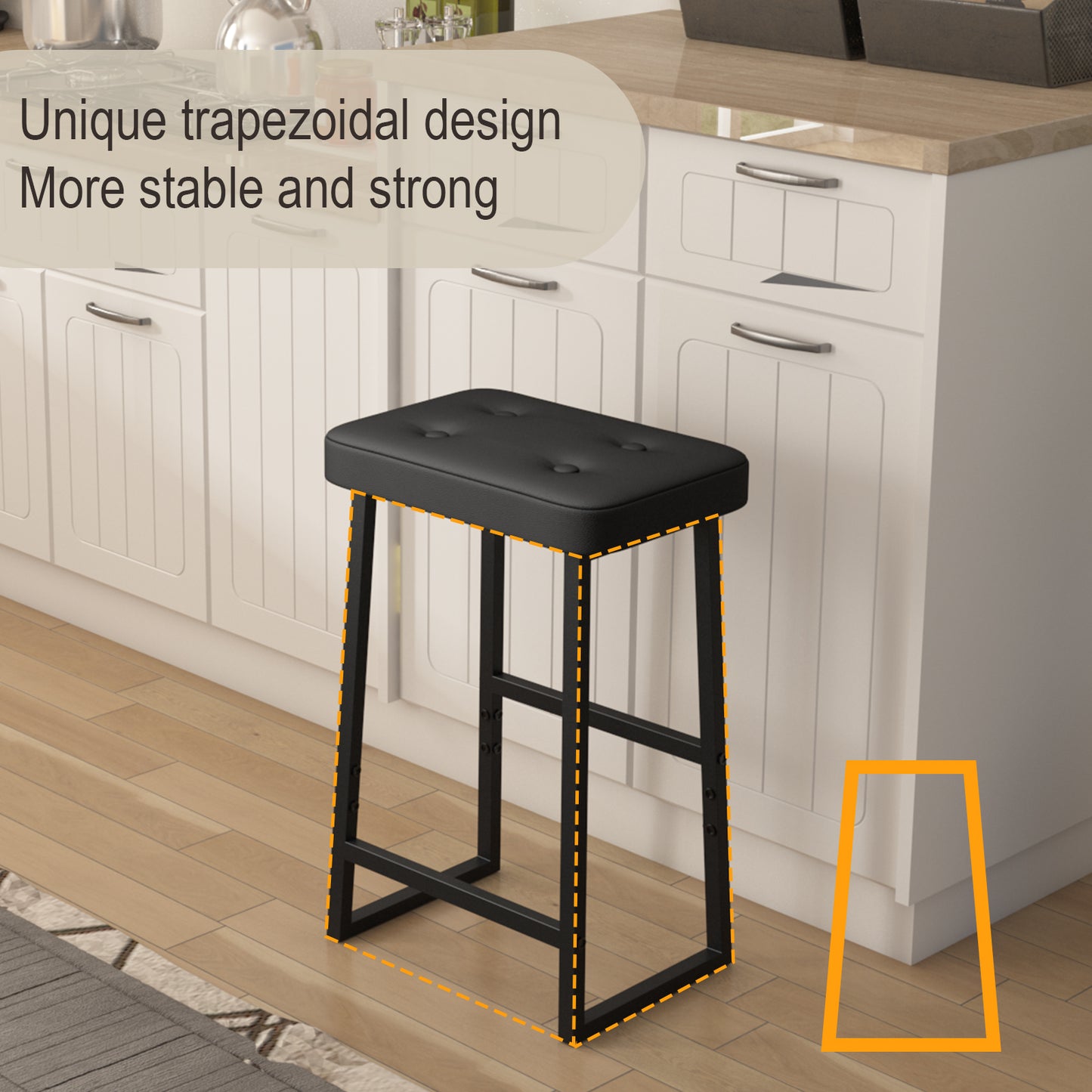 B2B 26 inches high Bar Stool,Modern Synthetic Leather with Stitching. SK620