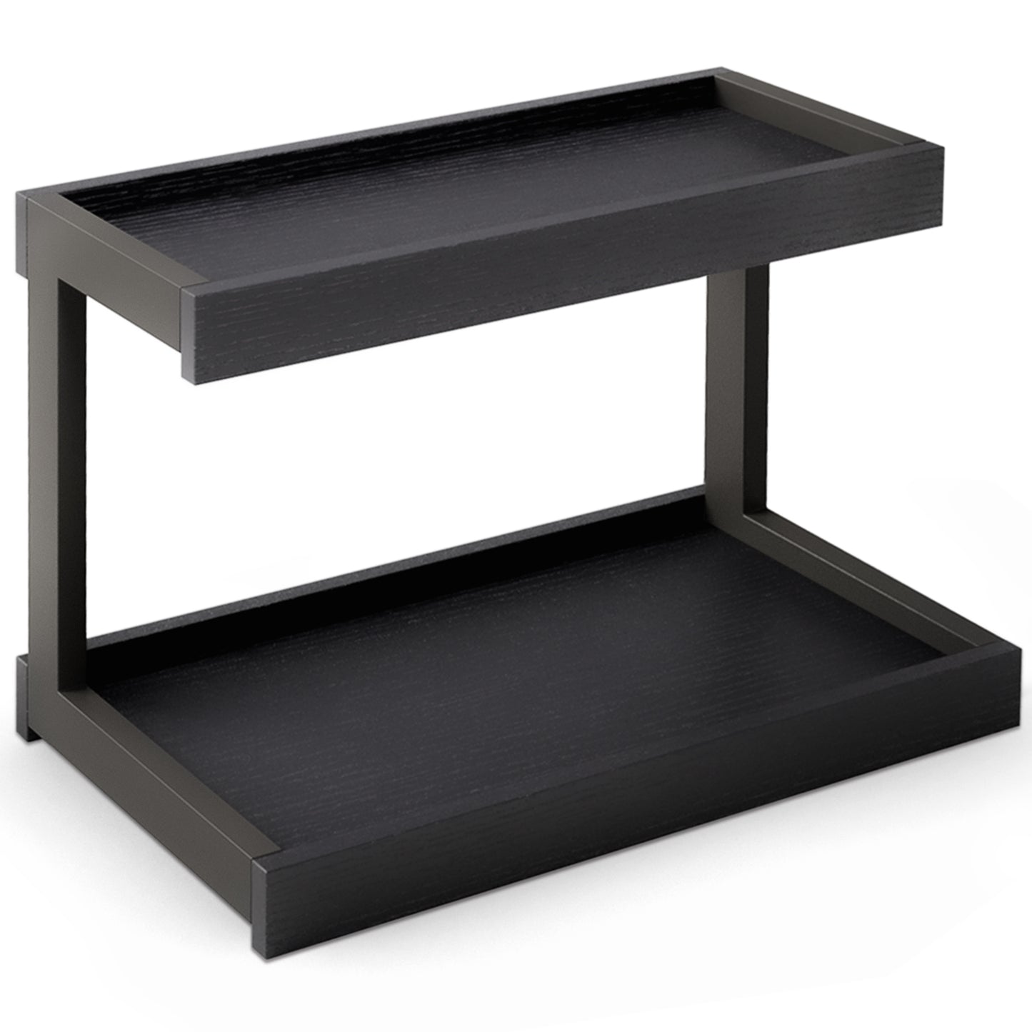 2 Tier Spice Rack Organizer for Countertop Organizer Counter Shelf Desktop Storage Black