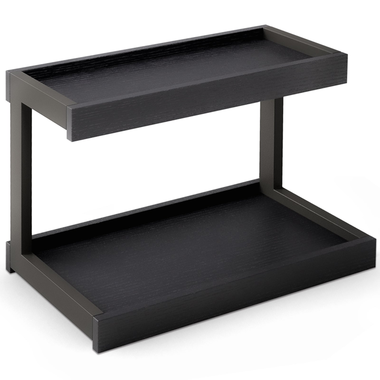 2 Tier Spice Rack Organizer for Countertop Organizer Counter Shelf Desktop Storage Black