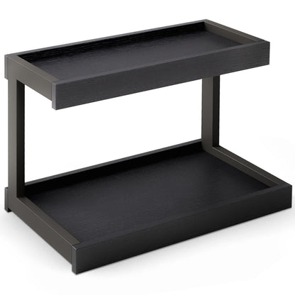 2 Tier Spice Rack Organizer for Countertop Organizer Counter Shelf Desktop Storage Black