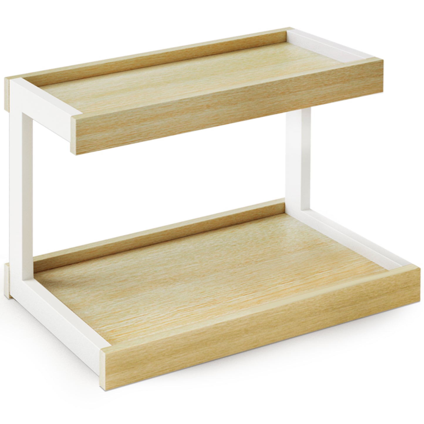 2 Tier Spice Rack Organizer for Countertop Organizer Counter Shelf Desktop Storage Maple
