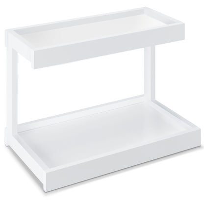 2 Tier Spice Rack Organizer for Countertop Organizer Counter Shelf Desktop Storage White