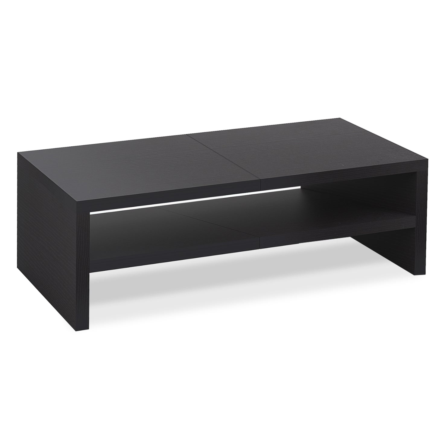 2 Tiers 20 Inch Wooden Printer Desktop Monitor Stand Black