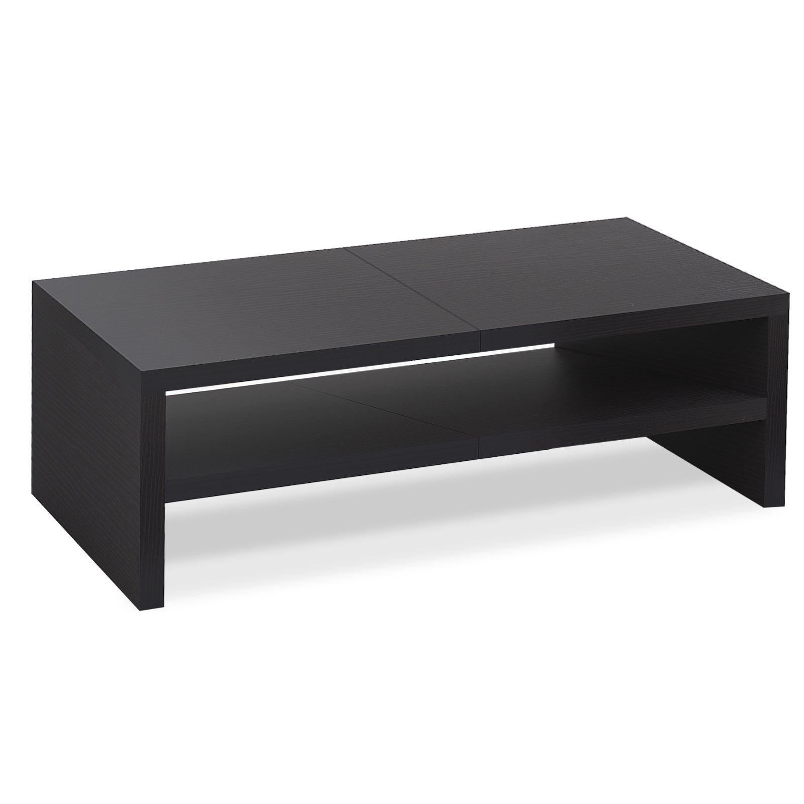 2 Tiers 20 Inch Wooden Printer Desktop Monitor Stand Black