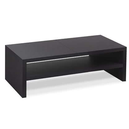 2 Tiers 20 Inch Wooden Printer Desktop Monitor Stand Black