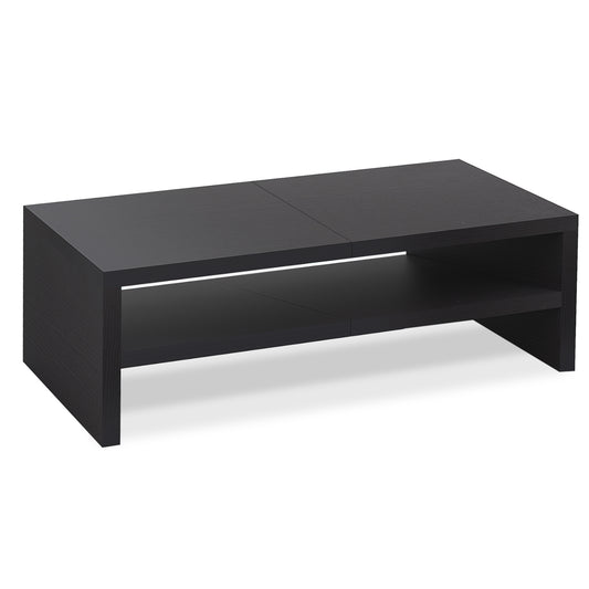 2 Tiers 20 Inch Wooden Printer Desktop Monitor Stand Black