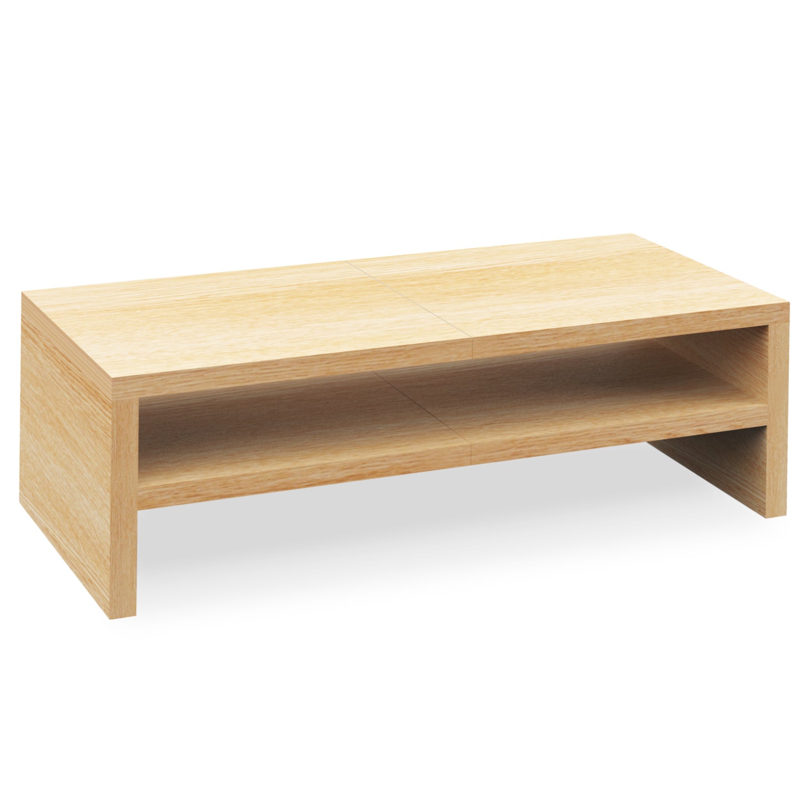 2 Tiers 20 Inch Wooden Printer Desktop Monitor Stand Maple