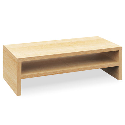2 Tiers 20 Inch Wooden Printer Desktop Monitor Stand Maple