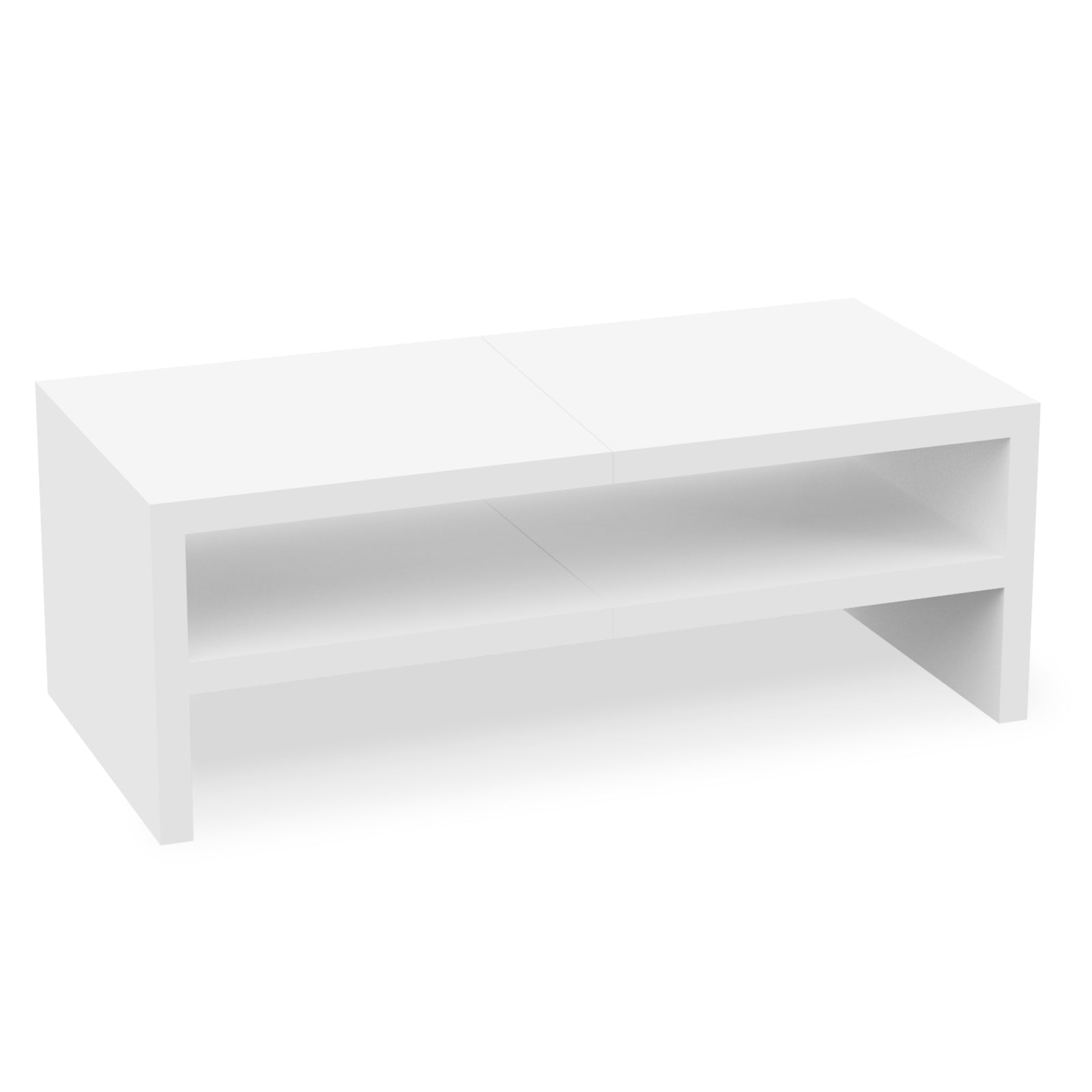 2 Tiers 20 Inch Wooden Printer Desktop Monitor Stand White