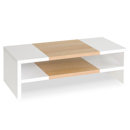 2 Tiers 20 Inch Wooden Printer Desktop Monitor Stand White Maple