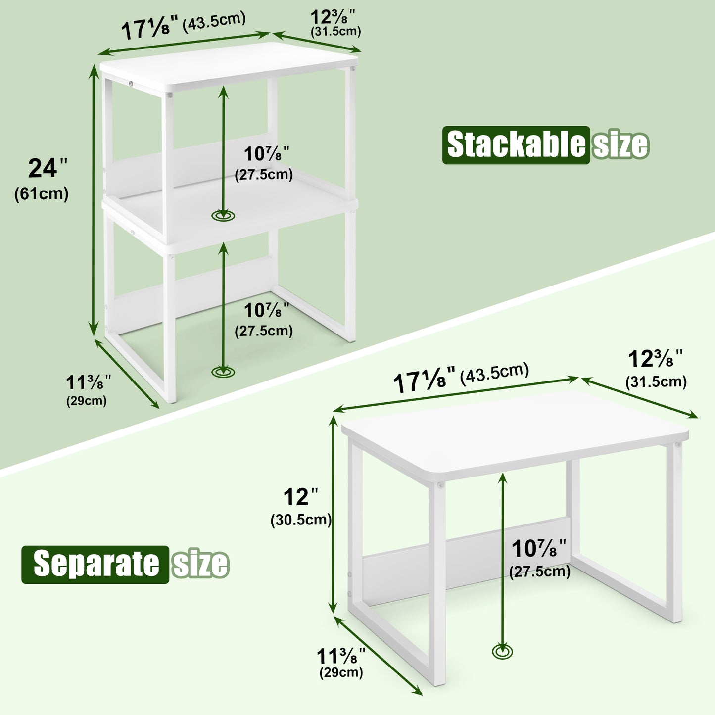 B2B 2 Pack Printer Stand for Desk, Shelf Organzier. KS001×2