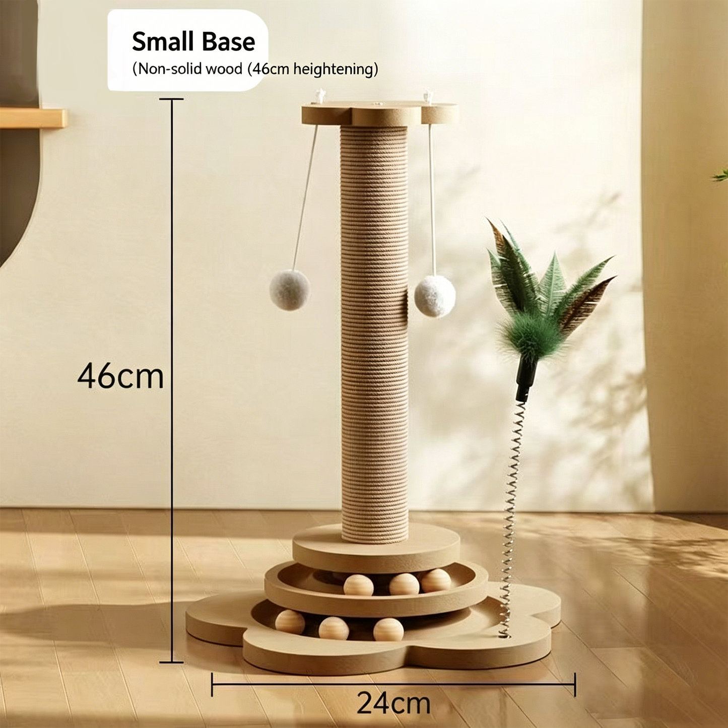 Cat Toys for Indoor Cats, Sisal Scratching Post with Feather Toy