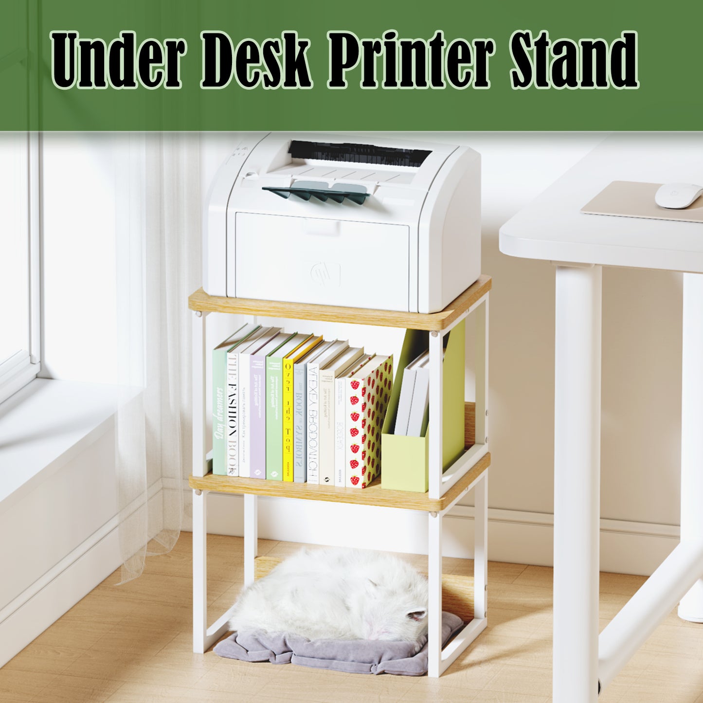 B2B 2 Pack Printer Stand for Desk, Shelf Organzier. KS001×2