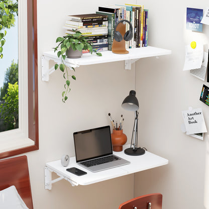 22"W x 15.7"D Wall Mounted Folding Table, Floating Desk for Small Spaces. RSW640