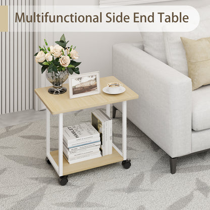 22"x15.75" Large Under Desk Printer Stand. 2-Tier Rolling Printer Cart with Wheels. KS200