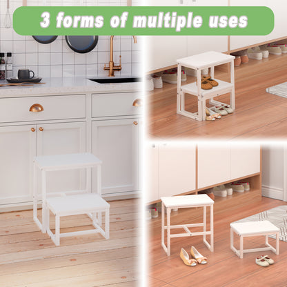 B2B Two Step Stool for Adults,Holds up to 500Lb,Wooden&Metal Frame. SK402