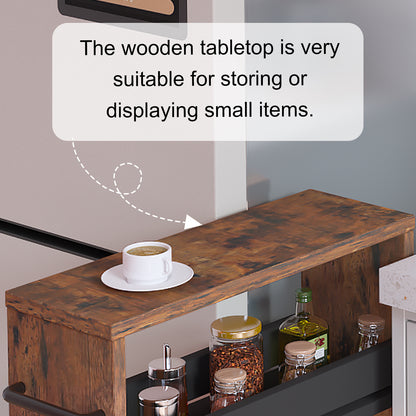 4-tier slim storage cart with handles, a pull-out rolling multifunctional cart suitable. KS4