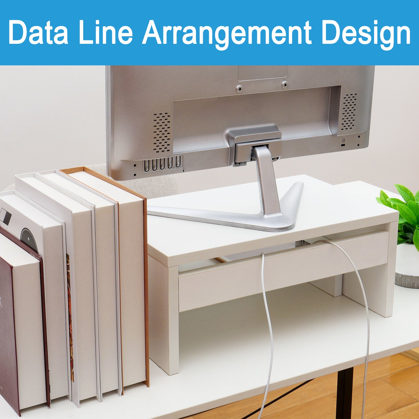 B2B Wood 2 Tier Adjustable Stand for 2 Monitors/Laptop/PC. DS402
