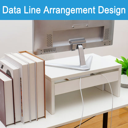 B2B Wood 2 Tier Adjustable Stand for 2 Monitors/Laptop/PC. DS402
