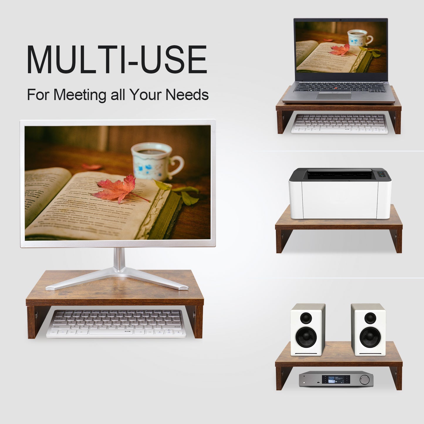 14.2 inch Wood Monitor Stand Riser. DS400