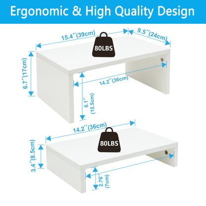 B2B Wood 2 Tier Adjustable Stand for 2 Monitors/Laptop/PC. DS402