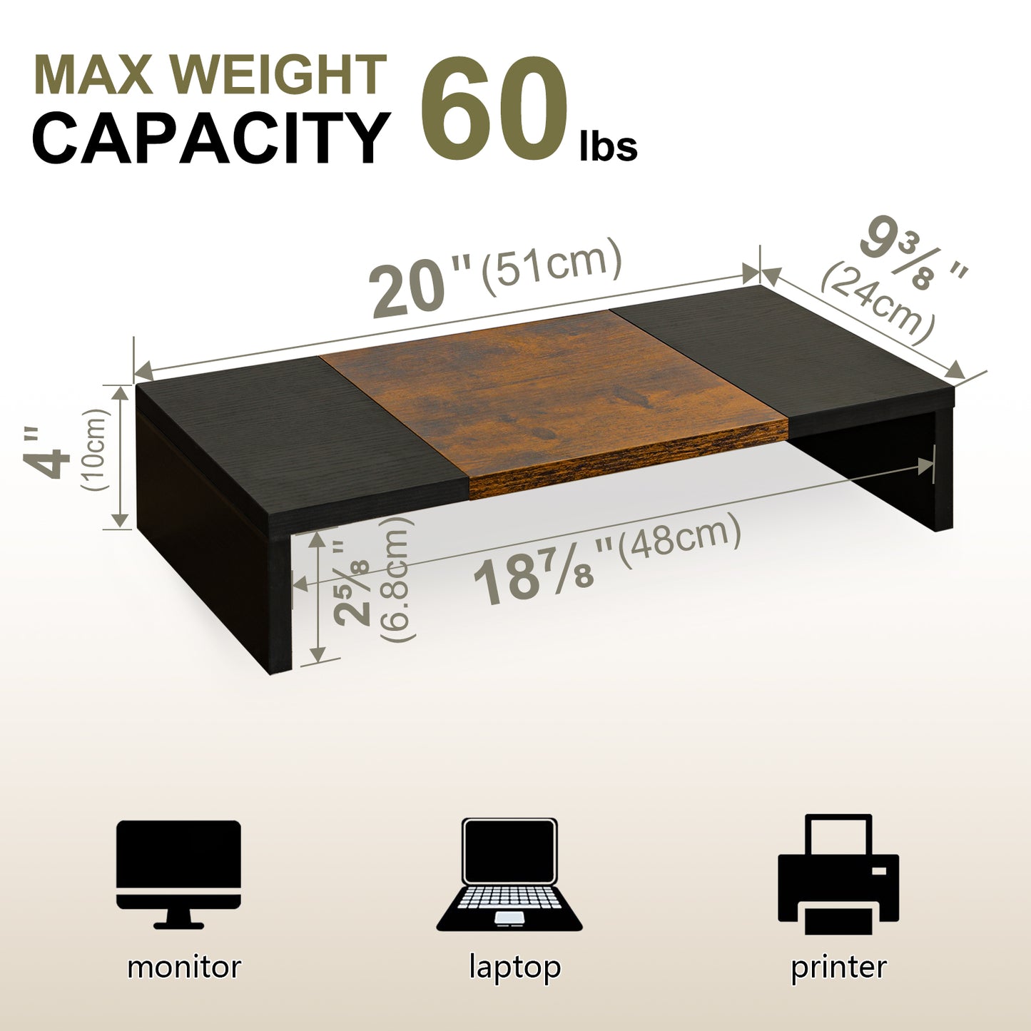 B2B 20 Inch Monitor Stand Riser.  DS500