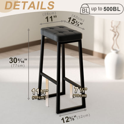 B2B 30 Inch Counter Height Bar Stools, Modern Leather Barstools with Metal Leg. SK720