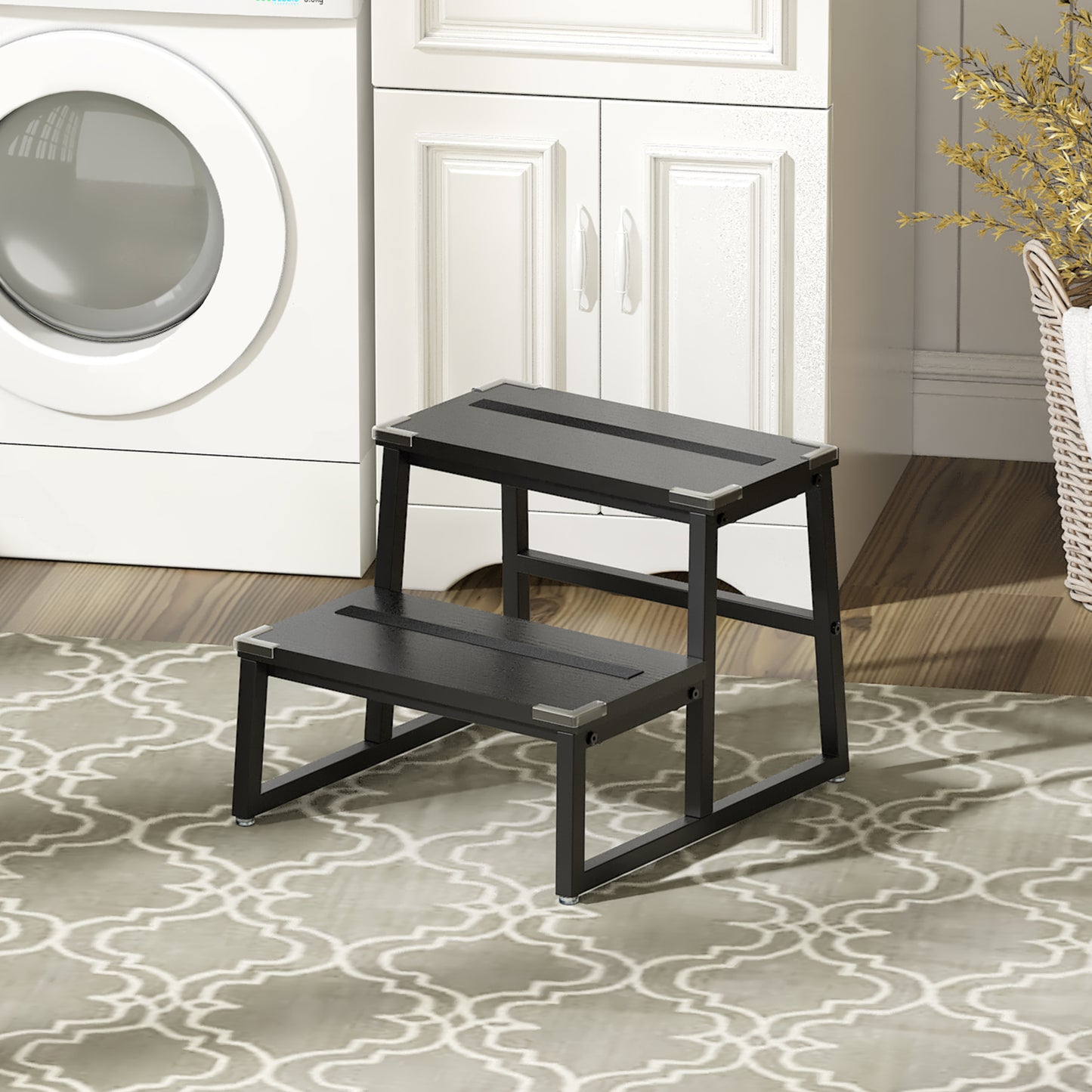 B2B Step Stool for Adults & Kids Holds up to 500Lb, Wooden&Metal. SK302