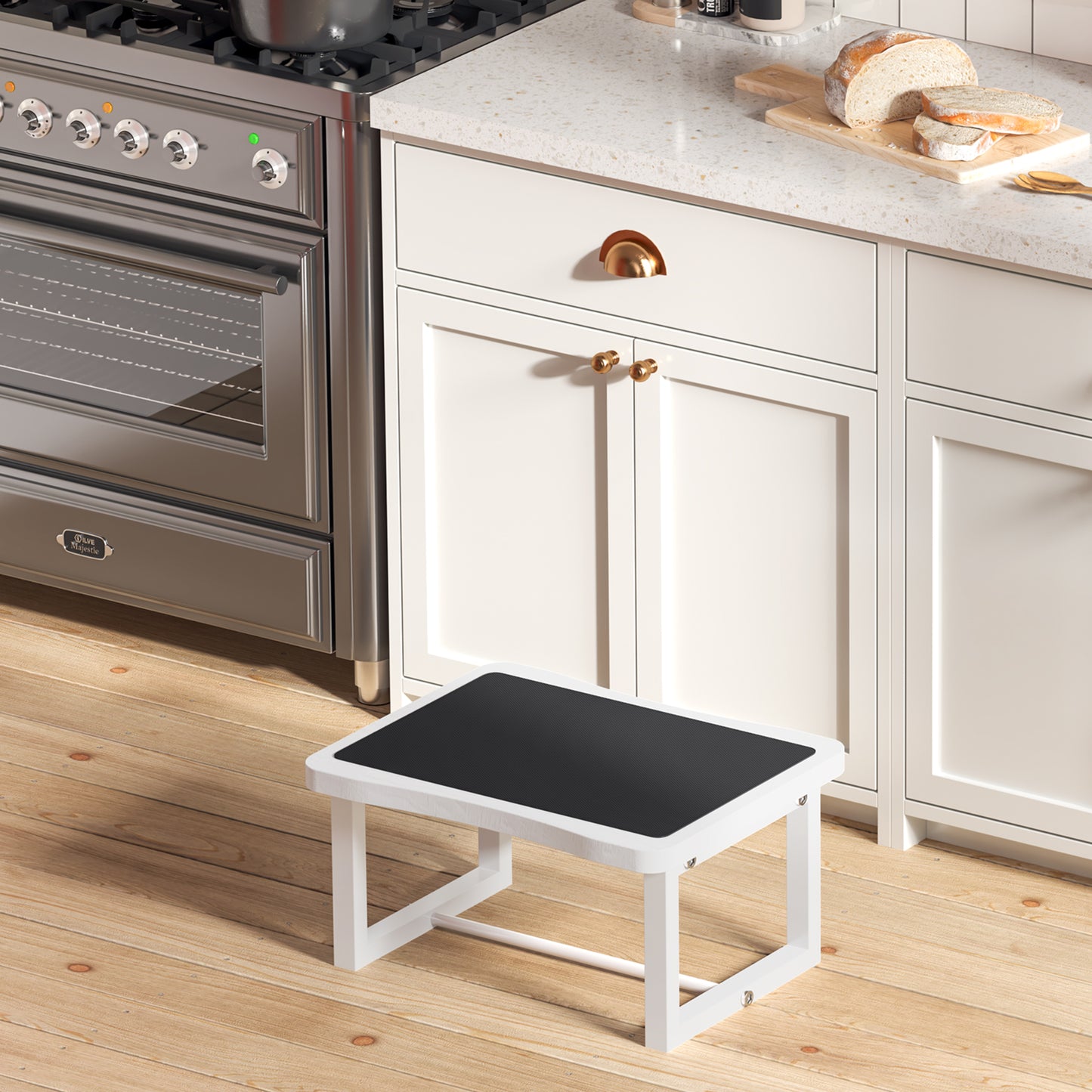 B2B Wooden&Metal Step Stool for Adults & Kids, 500 Lbs Capacity. SK400