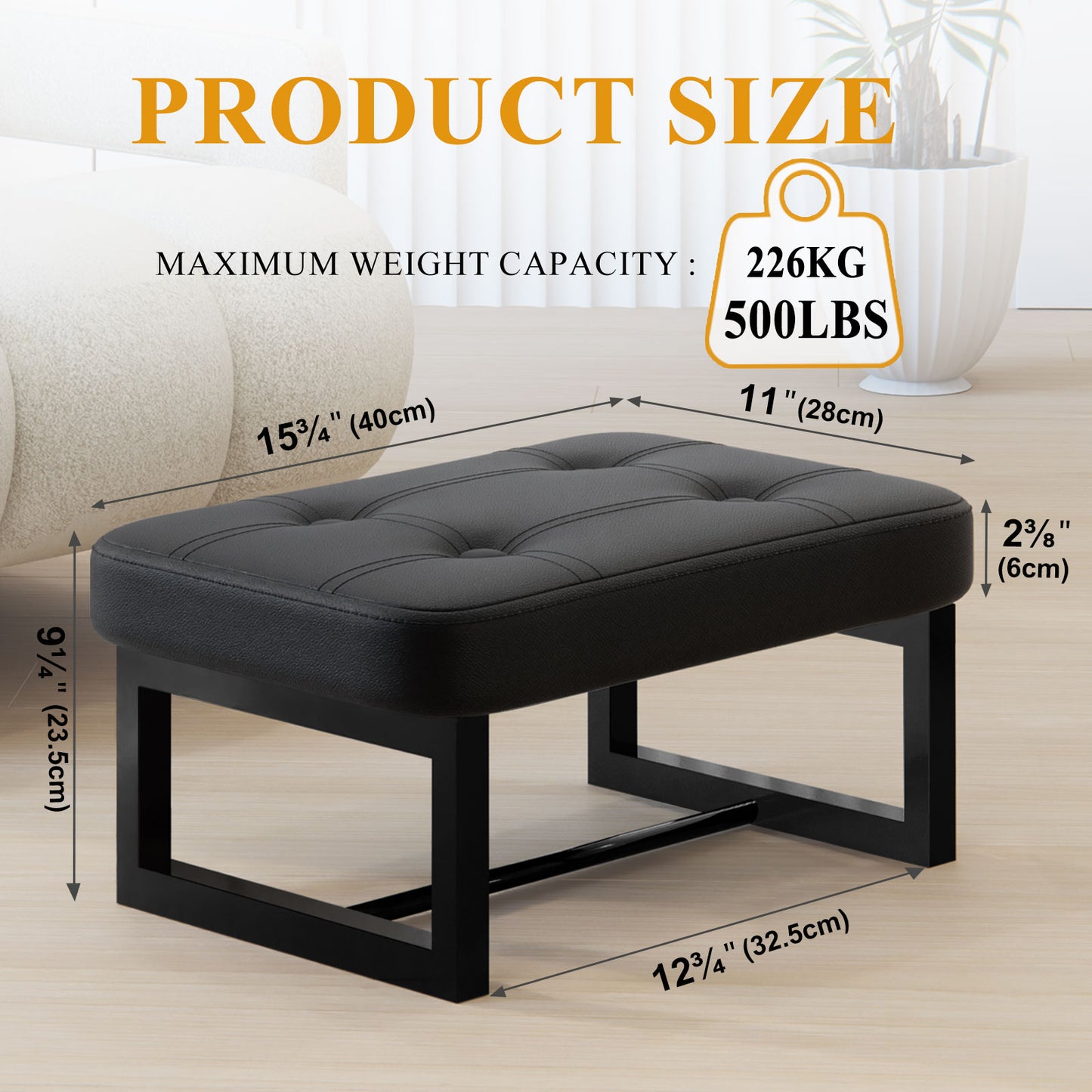 B2B Small Ottoman，Foot Rest Stool,Leather Step Stool for Under. SK420